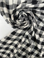 Cotton Polyester Checked Fabric Black White