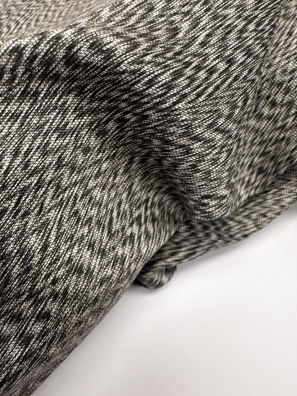 Cotton Woven Abstract Gray-Brown Fabric