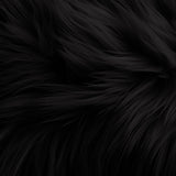Black Faux Fur Fabric Squares Pre-Cut Plush Patches