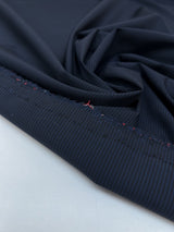 Virgin Wool Checked Suiting Fabric Blue-Black