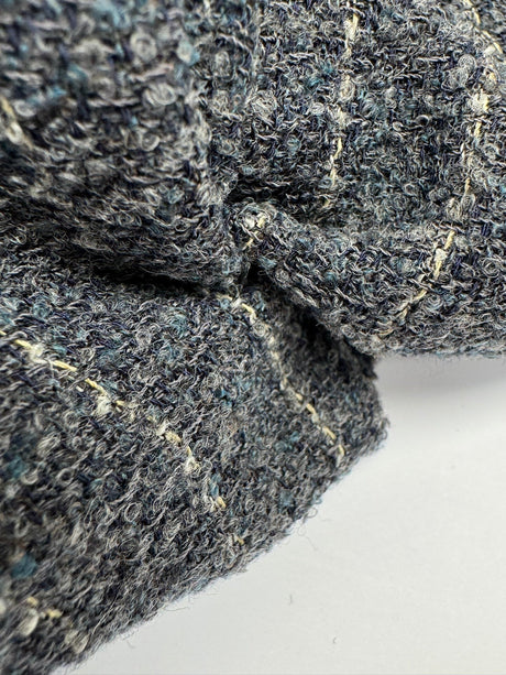 Virgin Wool Bouclé Gray-Blue