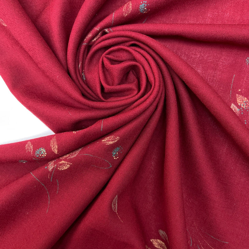 Wool Floral Print Dress Fabric