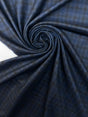 Knitted Fabric Blue Black Checked Italian Stretch