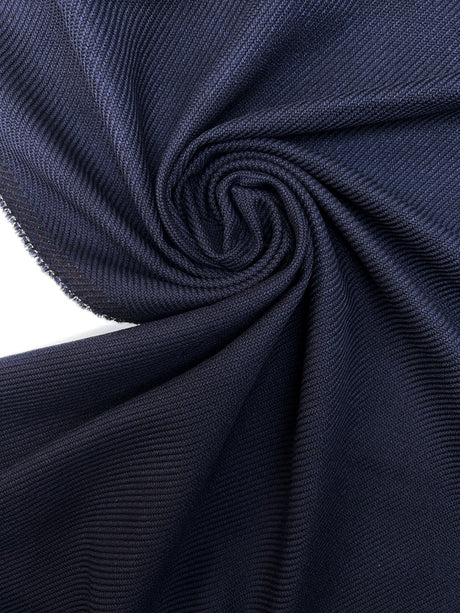 Wool Cotton Twill Fabric Blue Black