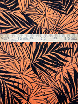 Wool Floral Printed Fabric Orange Black