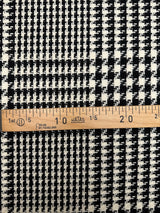 Wool Tweed Checked Black White
