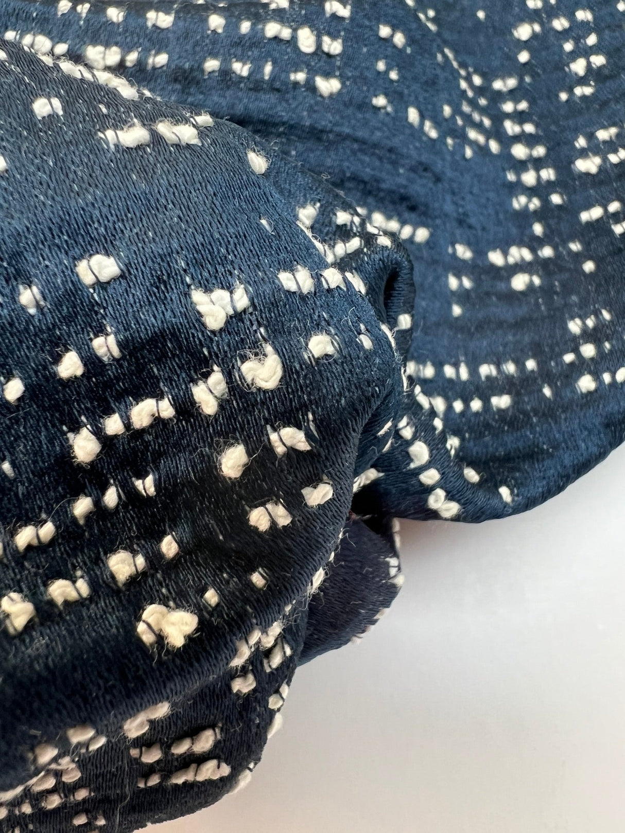 Cotton Flammé Fabric White Blue
