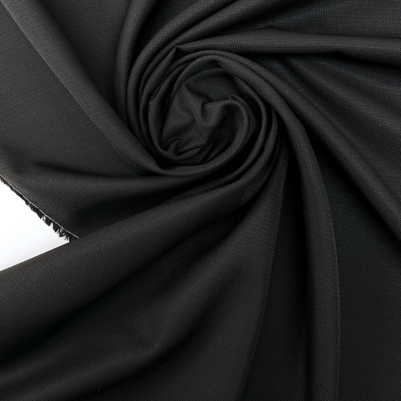 Wool Jacquard Fabric Black