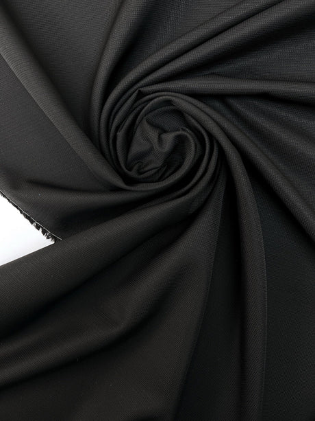 Wool Jacquard Fabric Black