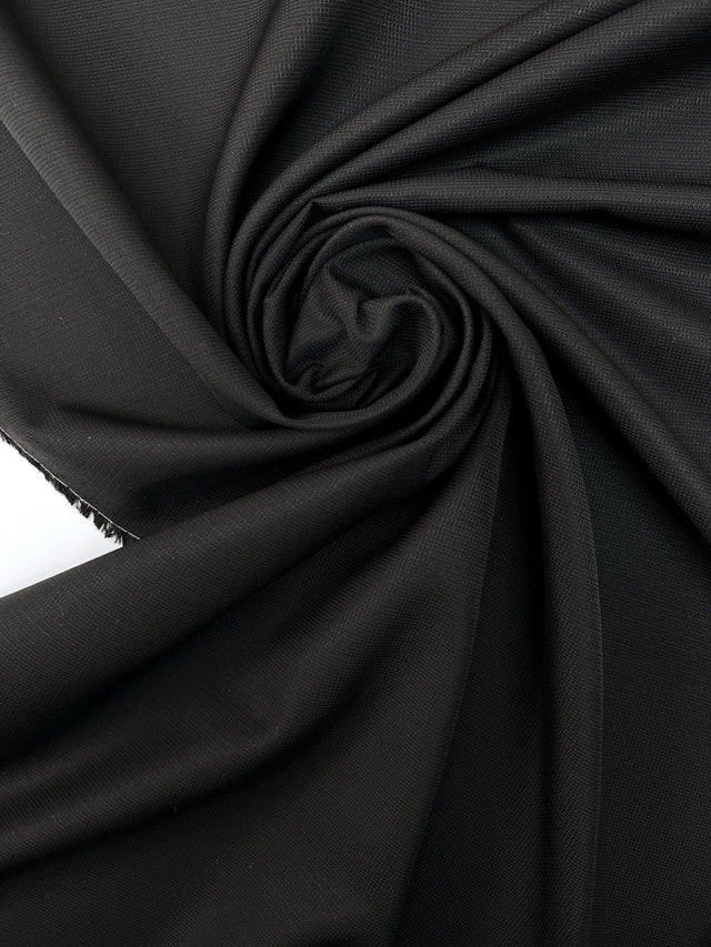 Wool Jacquard Fabric Black