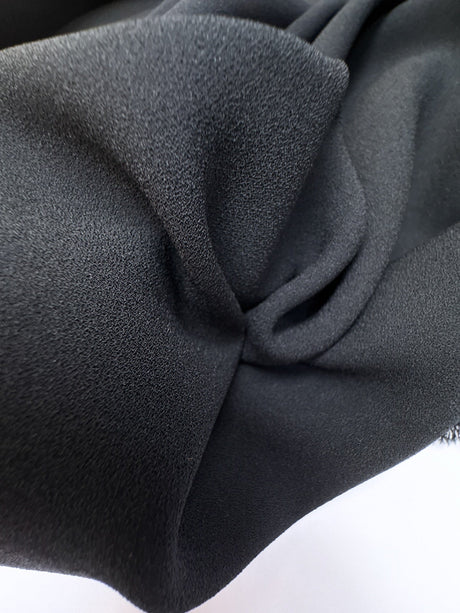 Black Polyester Elastane Crepe