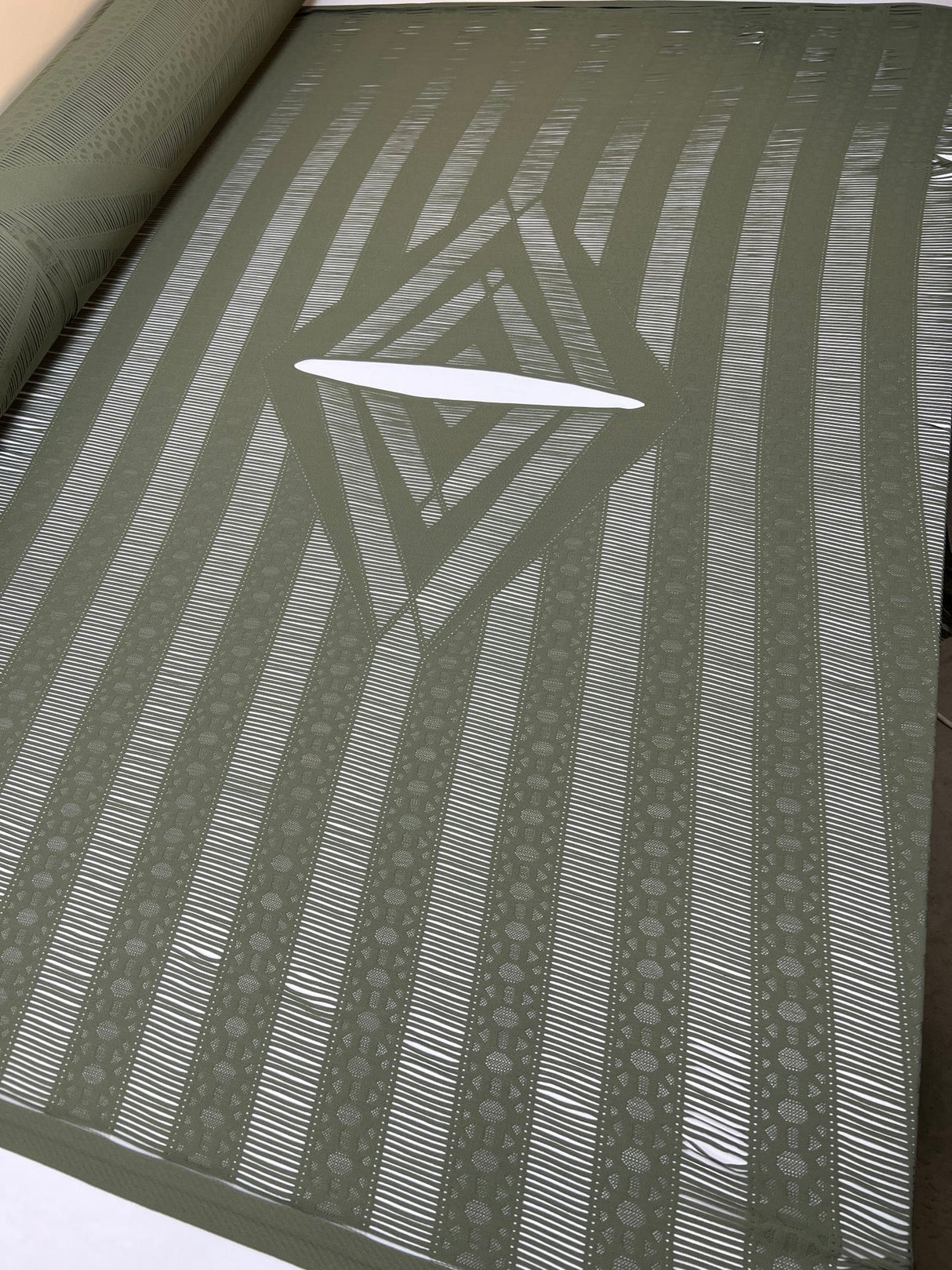 Polyamide Knitted Green Panel Print