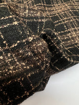 Cotton Bouclé Brown Black Striped