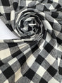 Cotton Flannel Checked Black White