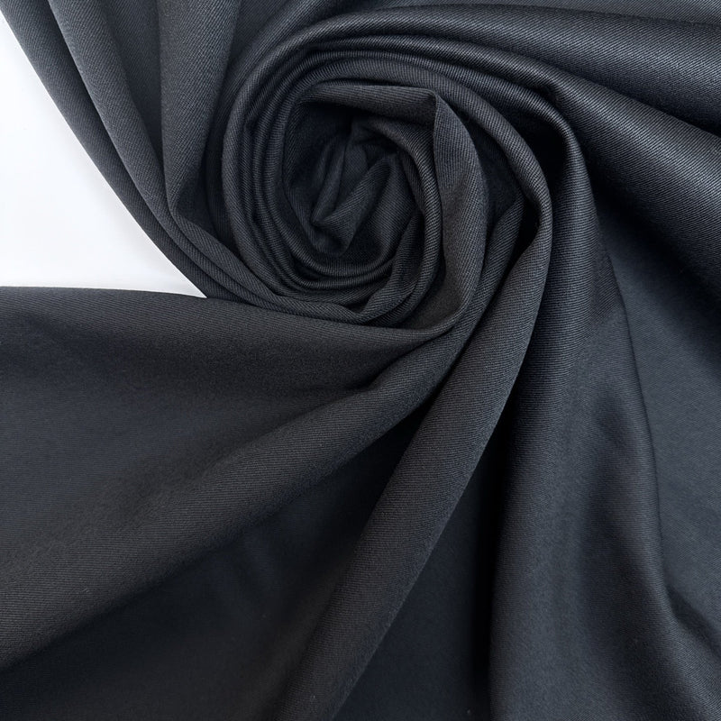 Blue Wool Polyamid Twill