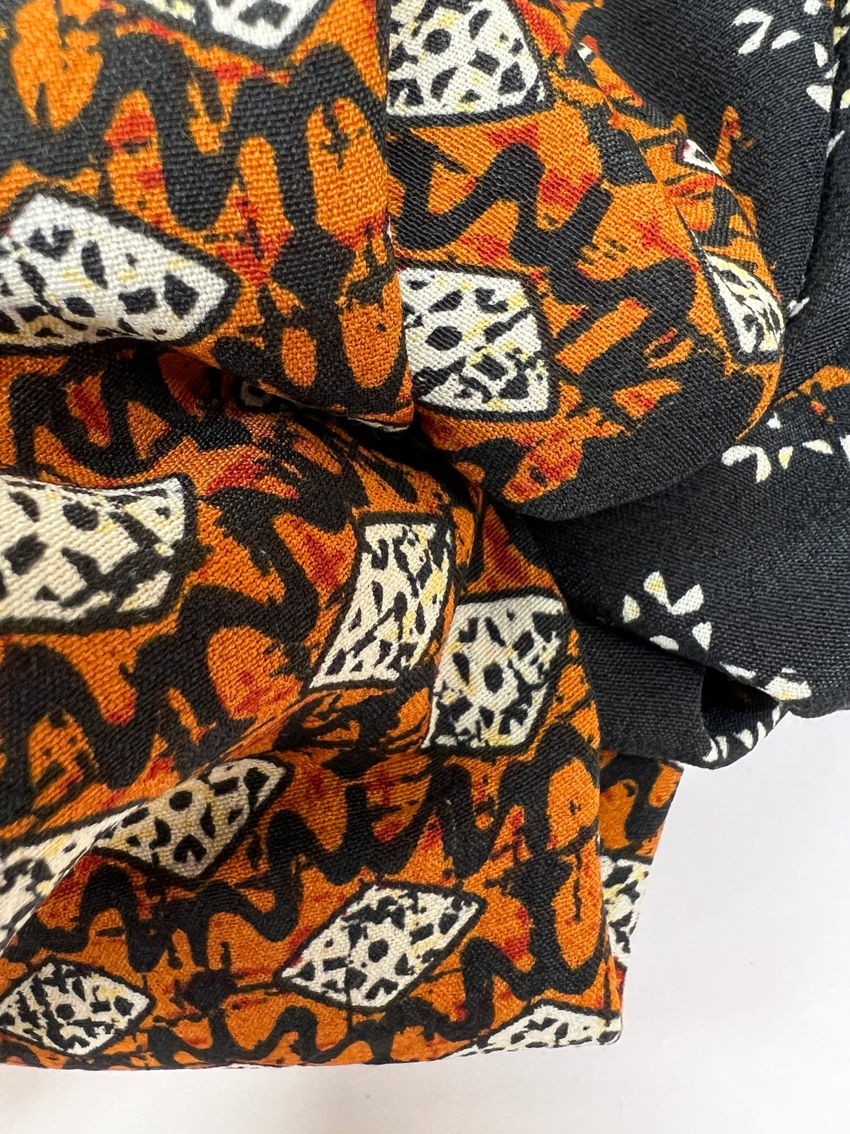Printed Polyester Twill Brown Black