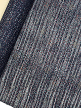 Wool Acrylic Striped Fabric White
