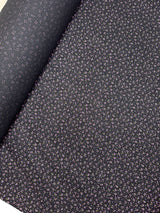 Virgin Wool Printed Black Pink Fabric
