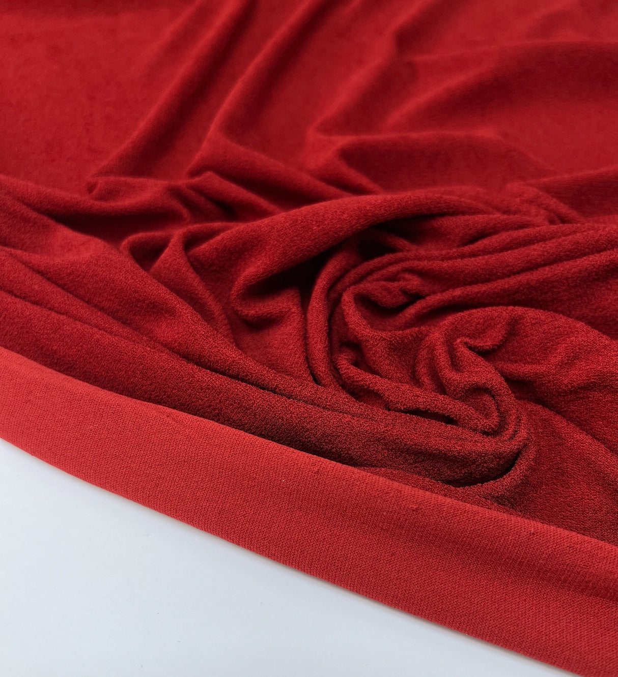 Red Terry Cloth Knitted Fabric