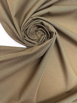 Polyester Cotton Houndstooth Tweed Brown Black