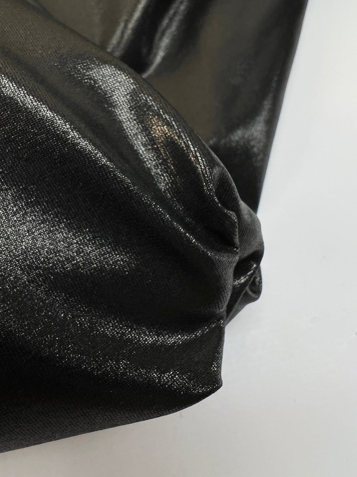 Silver Black Coated Knitted Fabric