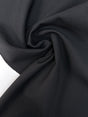 Italian Black Double Weave Wool Stretch Fabric