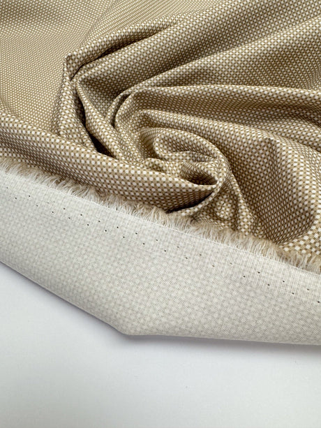 Cotton Woven Geometric Print Beige