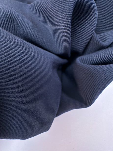 Blue Polyester Viscose Stretch Twill