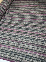 Printed Black Purple Lurex Chiffon