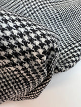 Wool Tweed Houndstooth Gray Checked