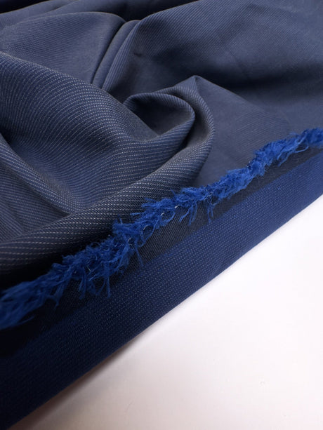Italian Blue Striped Viscose Fabric