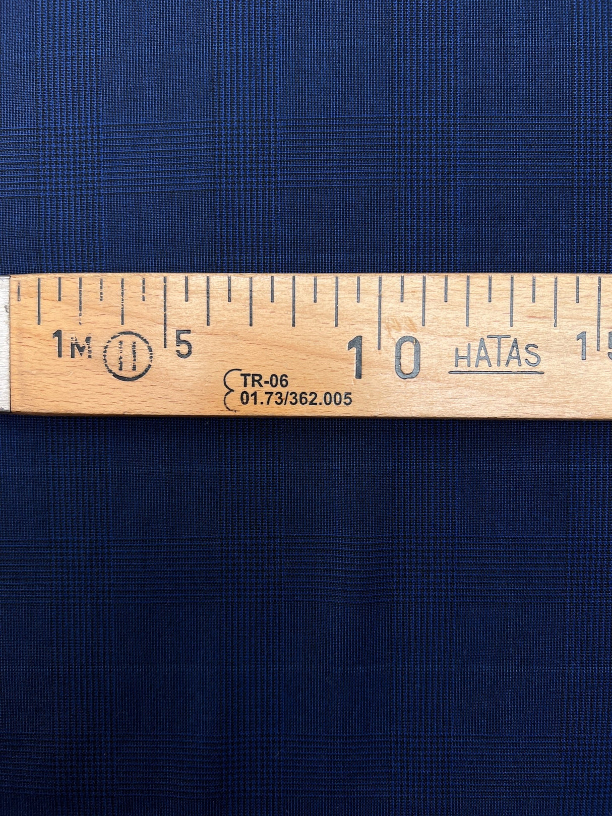 Polyester Checked Suiting Fabric Blue Black