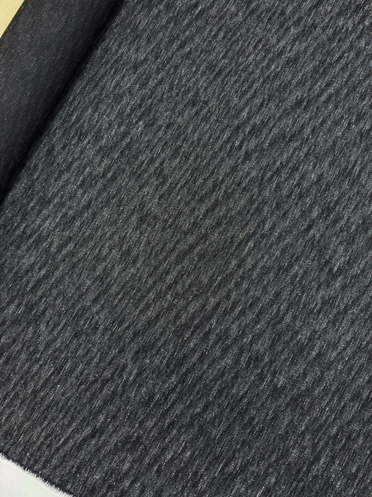 Wool Blend Fabric Gray Black Stretch