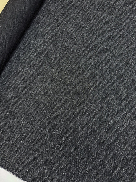 Wool Blend Fabric Gray Black Stretch