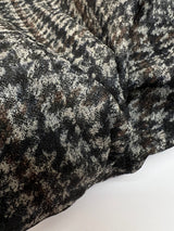 Polyester Houndstooth Fabric Grey Brown