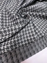 Houndstooth Knitted Polyamide Elastane Gray Black