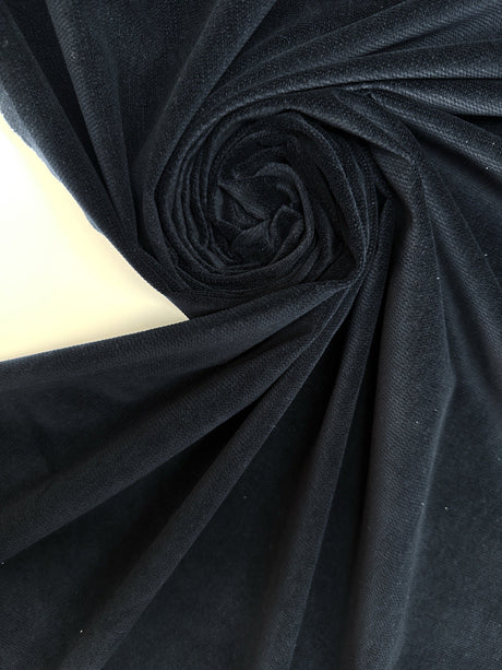 Blue Cotton Viscose Velour