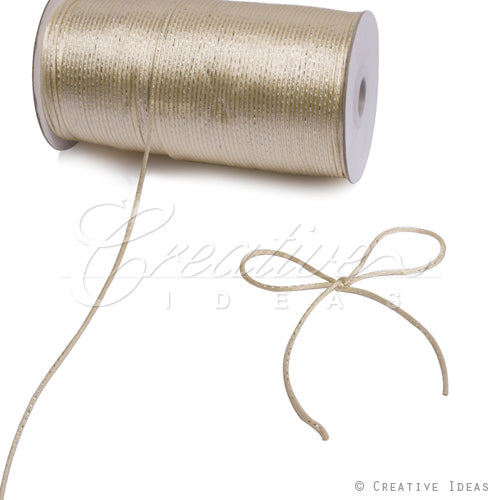 2Mm Rat-Tail (With Metallic Trim) - 200 Yards (Ivory/Silver)