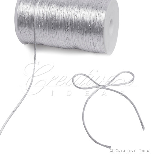 2Mm Rat-Tail (With Metallic Trim) - 200 Yards (White/Silver)