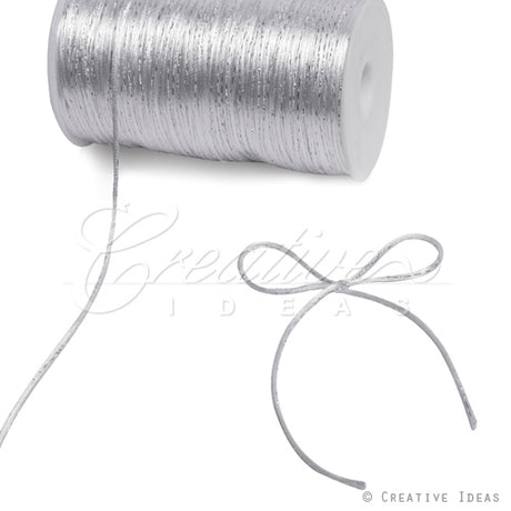 2Mm Rat-Tail (With Metallic Trim) - 200 Yards (White/Silver)