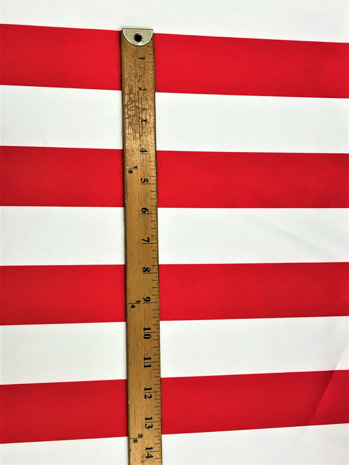 2 Inch Red/White Stripe Satin Fabric - Red/White Horizontal Stripes, 59/60" Width (1 Yard)