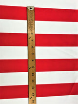 2 Inch Red/White Stripe Satin Fabric - Red/White Horizontal Stripes, 59/60" Width (1 Yard)