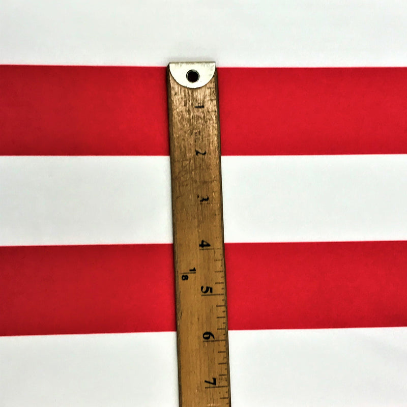 2 Inch Red/White Stripe Satin Fabric - Red/White Horizontal Stripes, 59/60" Width (1 Yard)