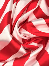 2 Inch Red/White Stripe Satin Fabric - Red/White Horizontal Stripes, 59/60" Width (1 Yard)