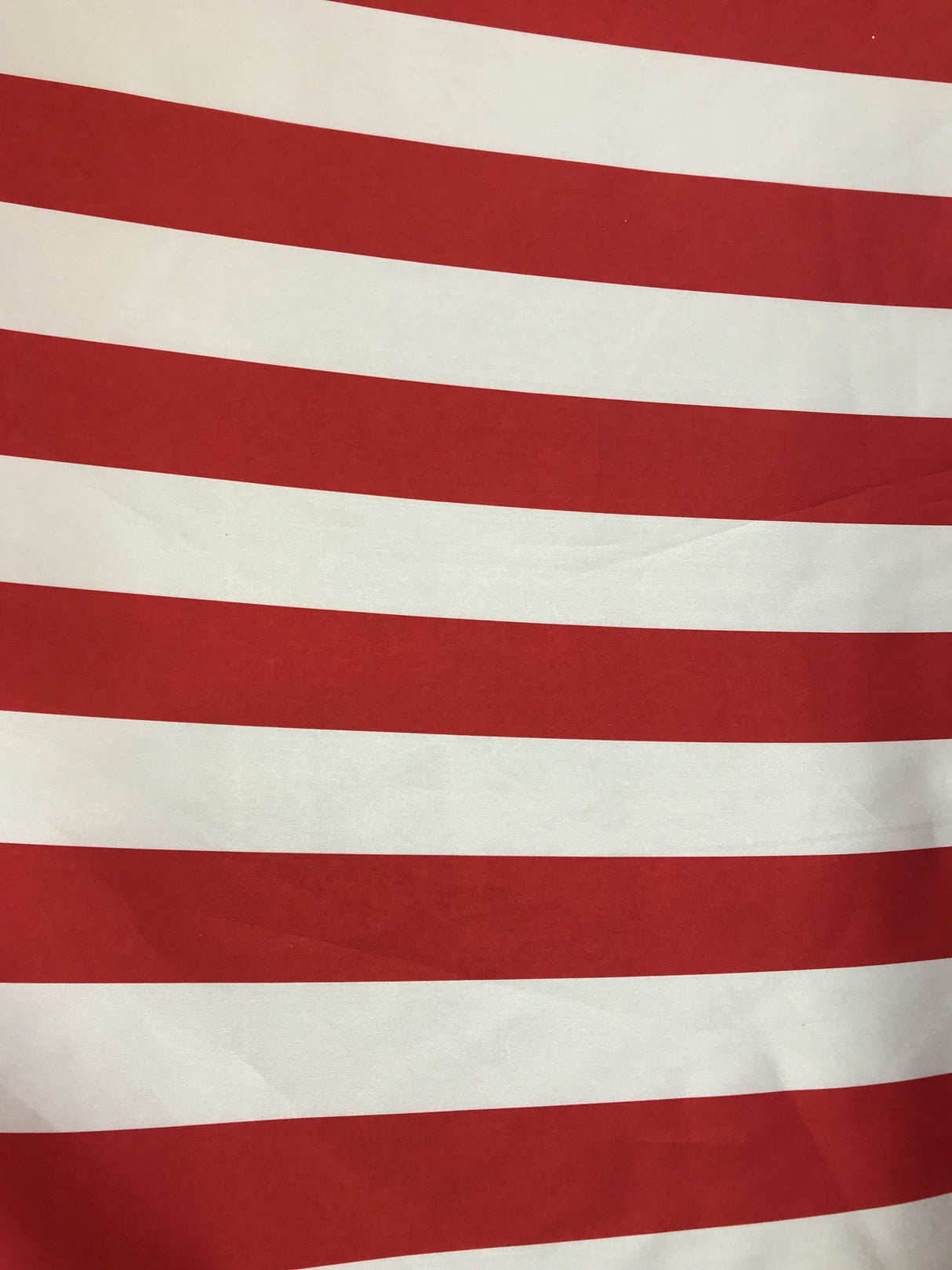 2 Inch Red/White Stripe Satin Fabric - Red/White Horizontal Stripes, 59/60" Width (1 Yard)