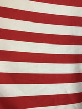 2 Inch Red/White Stripe Satin Fabric - Red/White Horizontal Stripes, 59/60" Width (1 Yard)