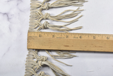 Faux Leather Fringe Trim Beige 4 Inch
