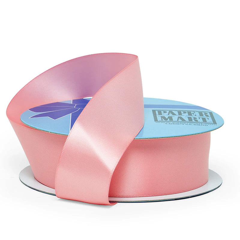 Solid Color Satin Ribbon for Bouquets 1 1/2 '' X 50 yd Double Faced 1 / roll Pink