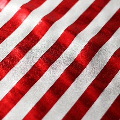 Matrix Stars And Stripes Nylon Spandex Fabric - Red Blue Silver Stars And Stripes Hologram, 58-60" Width (1 Yard)