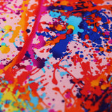 Graffiti Nylon Spandex Fabric - Rainbow Paint Splatter, Multi-Color, 58/60" Width (1 Yard)